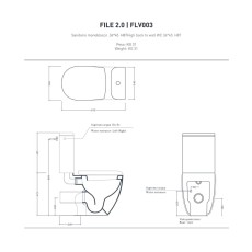 Artceram File 2.0 wc monoblok set: wc+cistern+flashing system + seat cover FLV003+FLA014+FLC001+FLA001