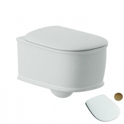 Artceram Atelier wc wall hung rimless with seat cover / gold hingines in set