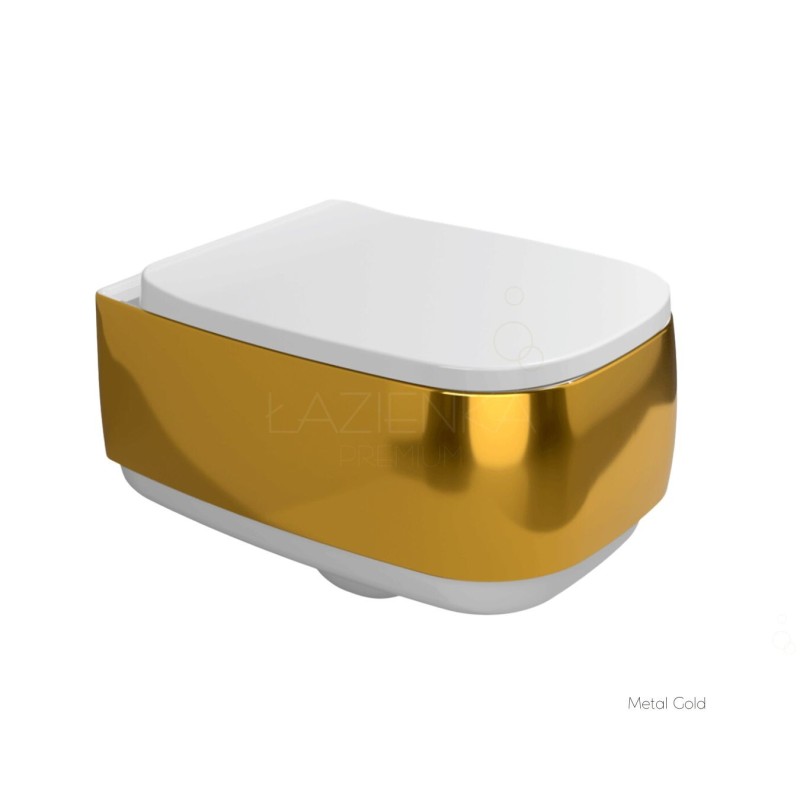 Flaminia Flag Wall hung wc goclean white/gold + seat cover