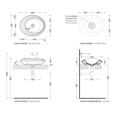 Flaminia Spire+ 58 Countertop oval basin 58 cm with relief SP58D, petrolio