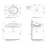 Flaminia Spire+ 58 Countertop oval basin 58 cm with relief SP58D, petrolio