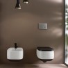 Flaminia Flag Wall hung wc with goclean® system stripes latte+carbone+ seat cover carbone FG118G+FGCW03