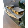 Flaminia Flag Deep Countertop baisn 40x40x28h FG40H28, white / metal gold