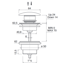 Flaminia Stop&Go drain with ceramic cover  with Open Flow, PLCE, petriolio