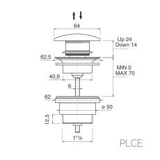 Flaminia korek ceramiczny klik-klak z fukcja Open Flow, SMERALDO crystal