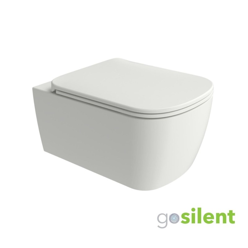 Flaminia Play Wall hung wc GoSilent + seat cover soft-close (PY118S+PYCW09), latte/milky white