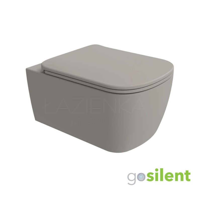 Flaminia Play Wall hung wc GoSilent + seat cover (PY118S+PYCW09), cenere