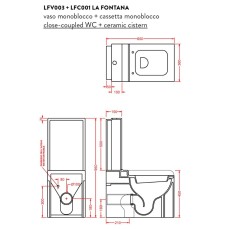 Artceram La Fontana kompakt wc biało czerwony