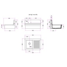Bleu Provence True Colors 90 zlew kuchenny ceramiczny 90x68x50h; biały