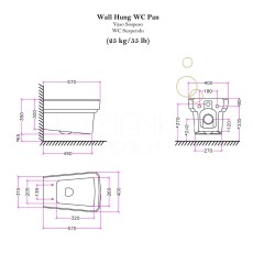 Bleu Provence So Fifties wc wall hung , BP526
