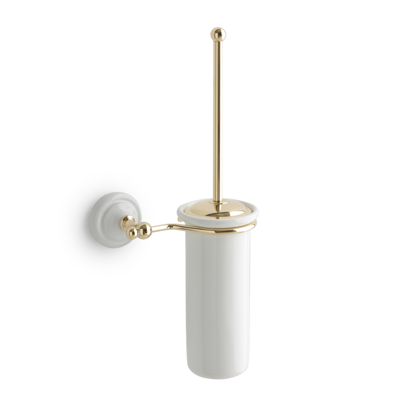 Bleu Provence Romantic szczotka WC wisząca biały połysk ze złotymi elementami