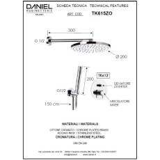 Daniel Tokyo zestaw prysznicowy podtynkowy miedź szczotkowana