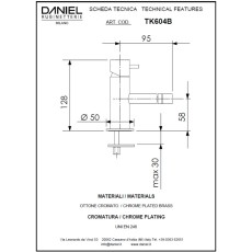 Daniel Tokyo Bateria bidetowa stojąca TX604B.64