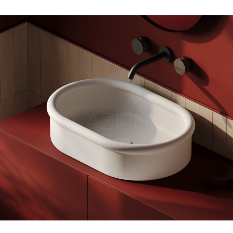 Artceram Brera włoska elegancka nablatowa umywalka 60 cm, biała , BRL003