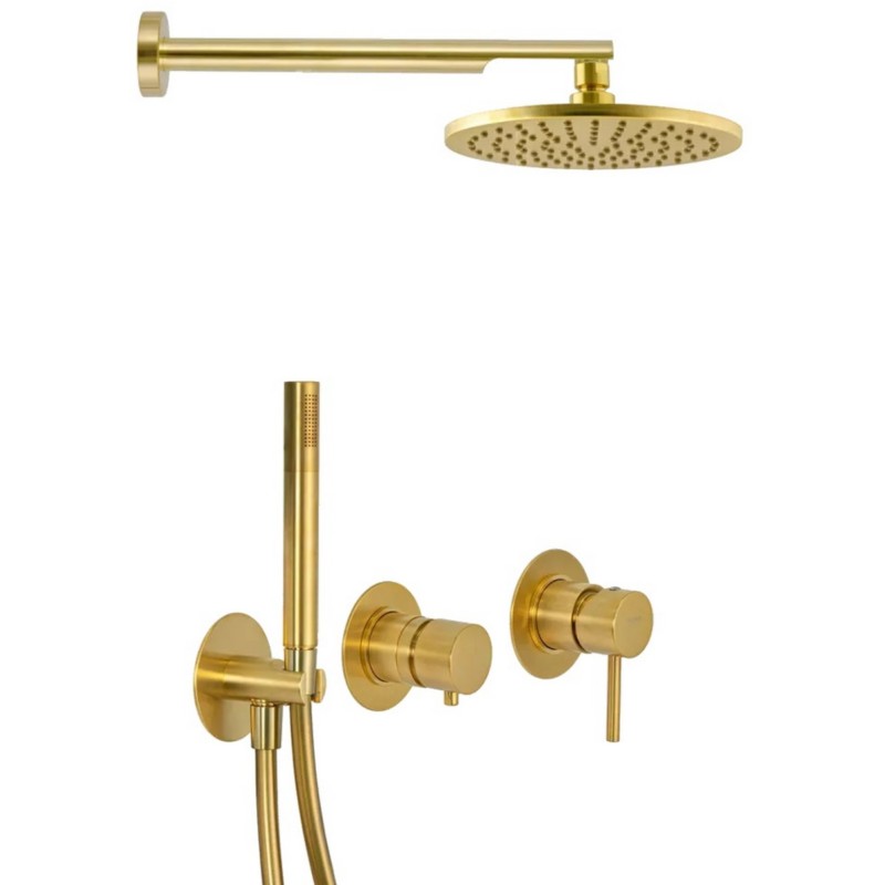 Daniel Tokyo zestaw prysznicowy podtynkowy złoto szczotkowane