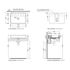 Flaminia Miniwash Countertop basin 60 cm MW60PR black silver