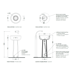 Flaminia Settecento Freestanding basin 44 cm + column Nuvola SE44A+SECOL
