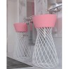 Hidra Wire freestanding  baisn 43cm pink mat with white mat structure , W1 097+W3 006