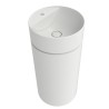 Flaminia Monotwin Slim Wall column-basin 42 cm with single-hole tap ledge, latte