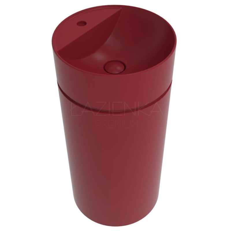 Flaminia Monotwin Slim floor stading basin , wall outlet, Rosso Rubens - matt