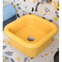 Bleu Provence True Colors Lite countertop basin vintage style 40 cm giallo senape matt