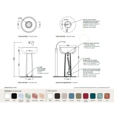 Flaminia Settecento umywalka wolnostojąca na postumencie 50 cm carbone
