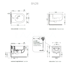 Flaminia Bonola wall-hung bidet white mat BN218 latte / milky white