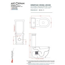 HEV006 HEC009 artceram hermitage rysunek techniczny