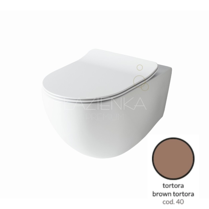 Artceram File 2.0 miska wc wisząca rimless bezrantowa brown tortora z deską slim wolnoopadającą FLV004 FLA014 40;00