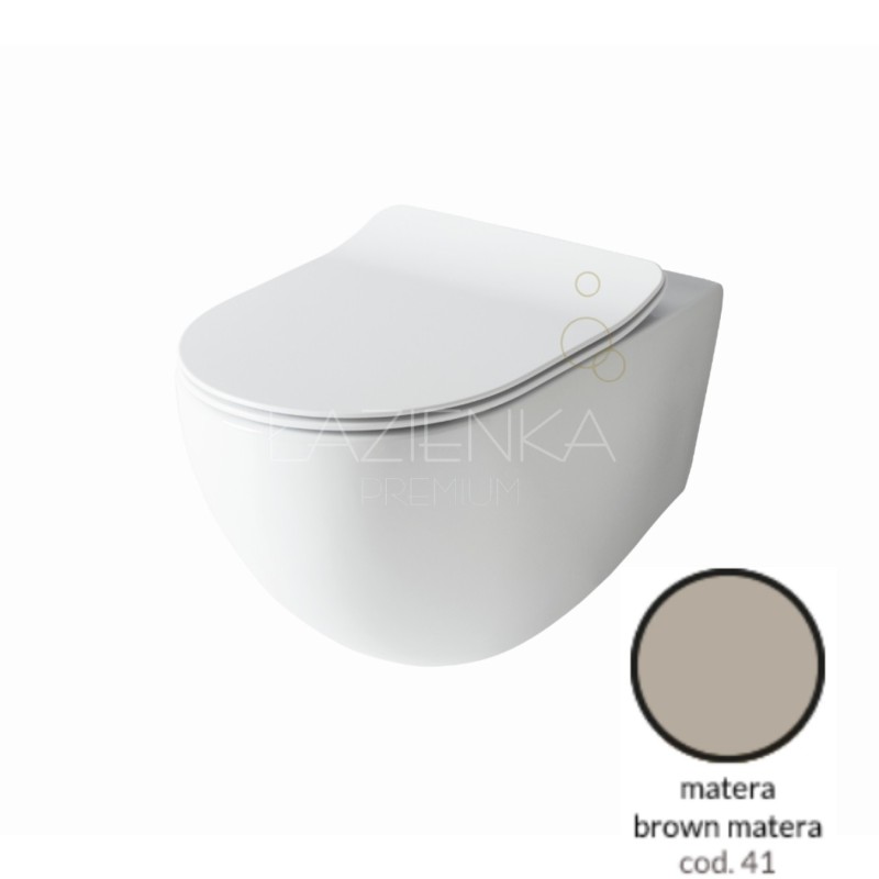 Artceram File 2.0 wall-hung wc rimless with slim seat cover brown matera FLV004 4100