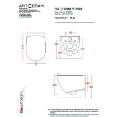Artceram File 2.0 wall-hung wc rimless with seat cover set FLV004 FLA014 6400 lichen