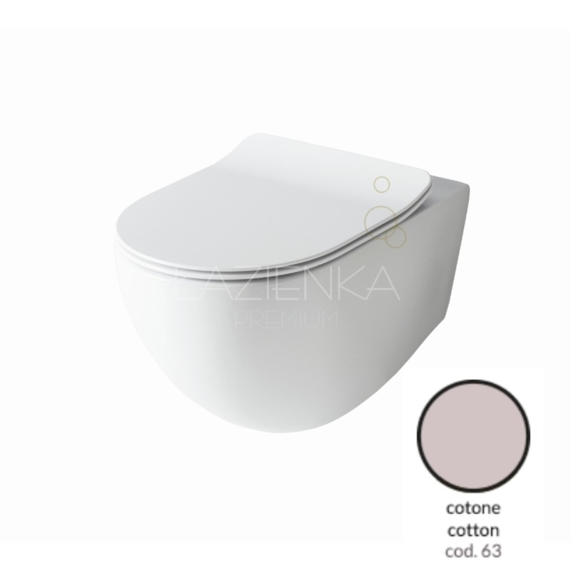Artceram File 2.0 miska wc wisząca rimless bezrantowa cotton z deską slim wolnoopadająca FLV004 FLA014 63:00