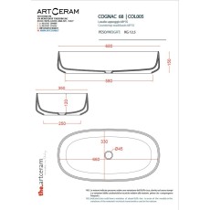 Artceram Cognac 68 umywalka nablatowa czarny mat COL005