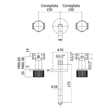 Paffoni Jo bateria umywalkowa 3-otworowa, chrom