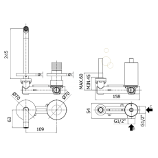 Paffoni Jo concealed basin tap black matt
