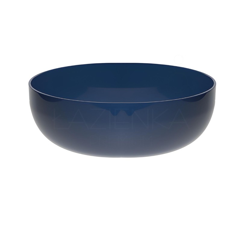 Hidra Ceramica Sphere round countertop basin 44X17h shine blu SP17 105
