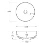 Hidra Sphere Countertop black basisn 44X17h  shine black SP17 009