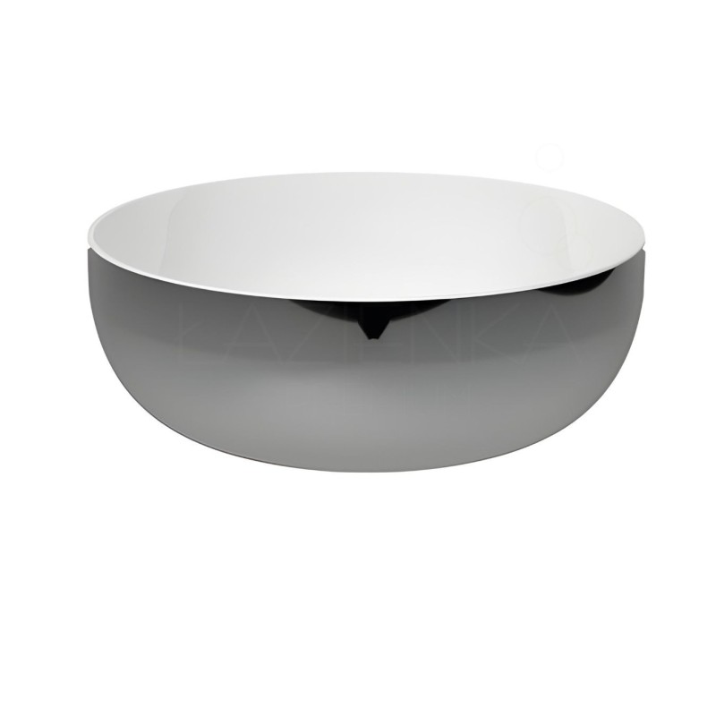 Hidra Sphere Countertop basin  44X17h  white /platinum SP17 020