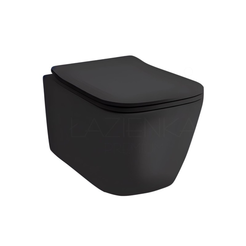 Artceram A16 Mini wc with seat cover black mat ASV005 ASA002