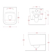 Artceram A16 Mini wc with seat cover black mat ASV005 ASA002