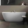 Victoria+Albert  LUSSARI 1700 wanna przyścienna biała QUARRYCAST™  Nowość  LU5-N-SW-NO