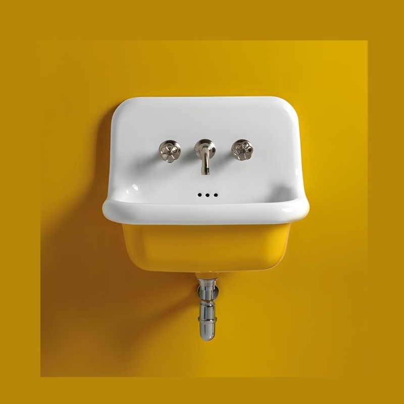 Bleu Provence True Colors wall-hung basin white/ yellow