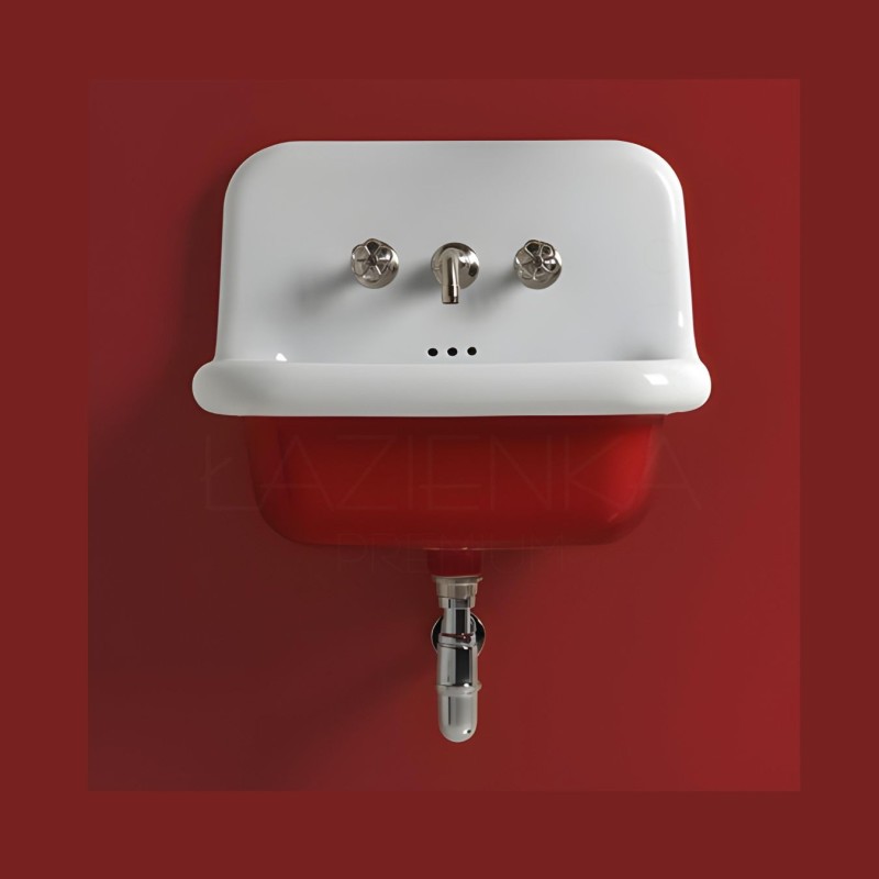 Bleu Provence True Colors umywalka 60 cm biała + kolor rosso-lucid