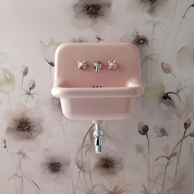 Bleu Provence True Colors vintage wall hung basin 60 cm  rosa pastello