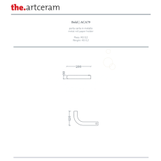 Artceram Bold metalowy loftowy uchwyt na papier ACA079 rysunek techniczny