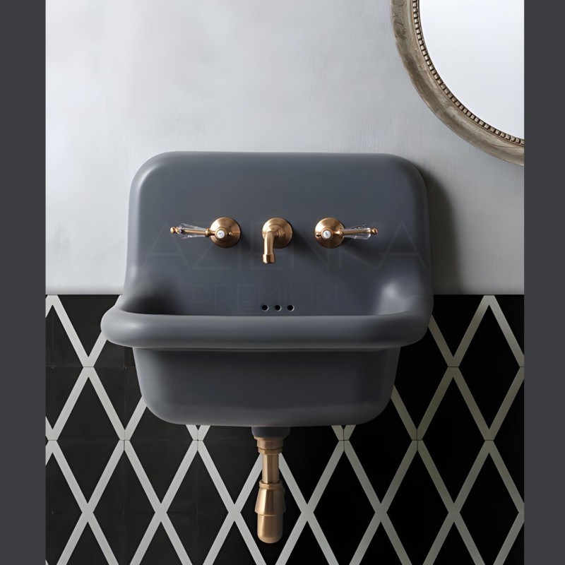 Bleu Provence True Colors vintage  wall-hung basin 60 cm grigio-scuro