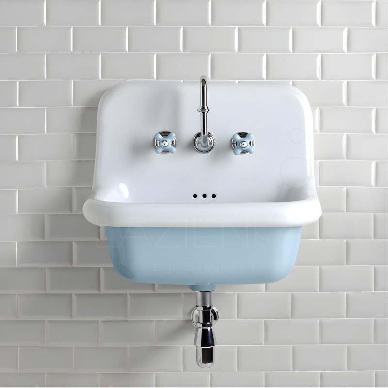 Bleu Provence True Colors umywalka 60 cm biała + kolor verde aqua