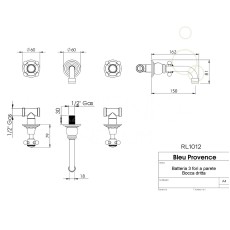 Bleu Provence True Colors bateria RLM1012 rysunek techniczny