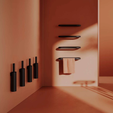 Artceram Bold metal toilet brush holder with brush black matt ACA081 17