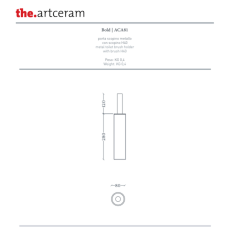 Artceram Bold metal toilet brush holder with brush mokka ACA081 56